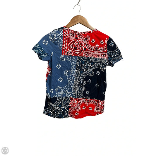 Top Short Sleeve By Style And Company In Blue & Red, Size: S