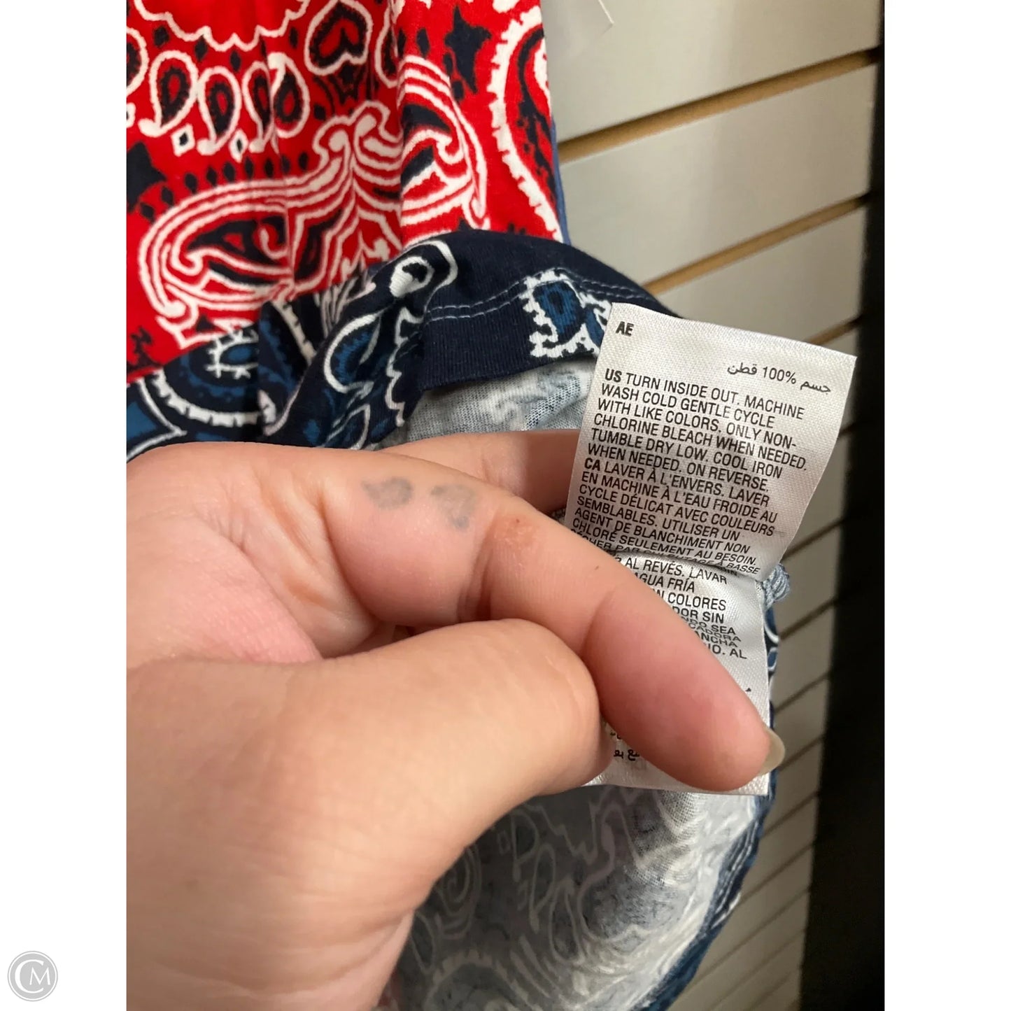 Top Short Sleeve By Style And Company In Blue & Red, Size: S