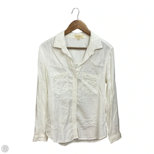 Blouse Long Sleeve By Cloth & Stone In White, Size: M