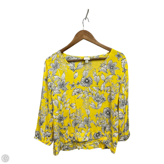 Top Long Sleeve By A New Day In Yellow, Size: L