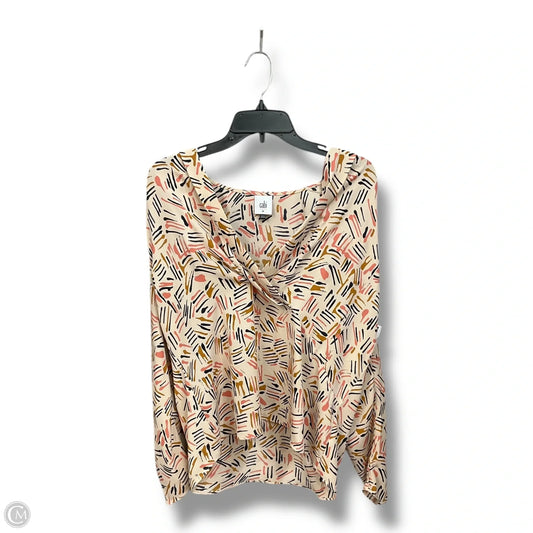 Blouse Long Sleeve By Cabi In Geometric Pattern, Size: M