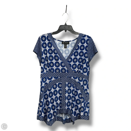 Top Sleeveless By Inc In Blue & White, Size: L