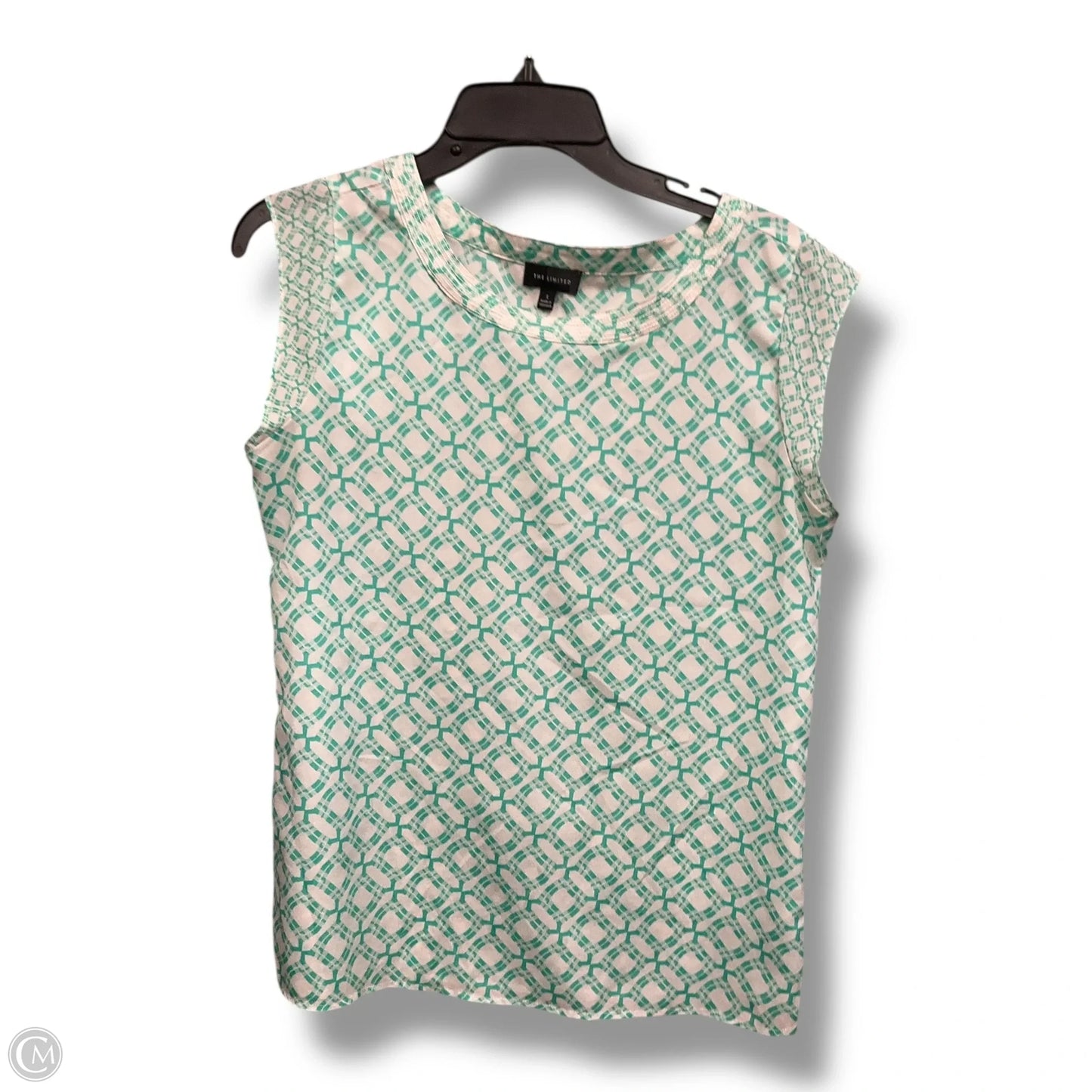 Top Sleeveless By Limited In Green & White, Size: S