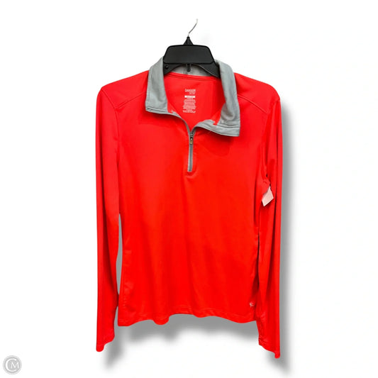 Athletic Top Long Sleeve Collar By Danskin In Coral, Size: L