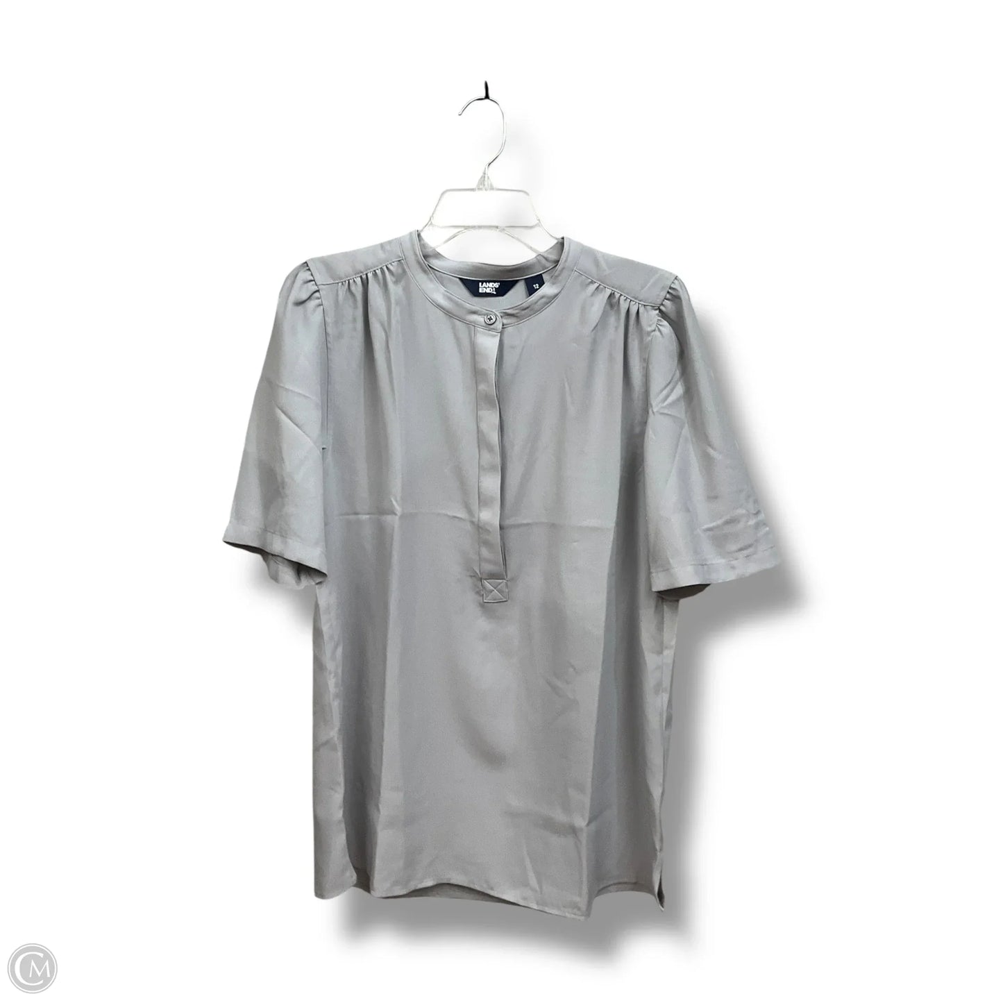 Top Short Sleeve By Lands End In Grey, Size: L