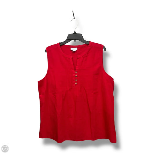 Top Sleeveless By Liz Claiborne In Red, Size: Xl