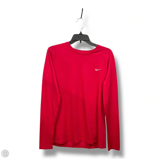 Athletic Top Long Sleeve Crewneck By Nike Apparel In Pink, Size: L