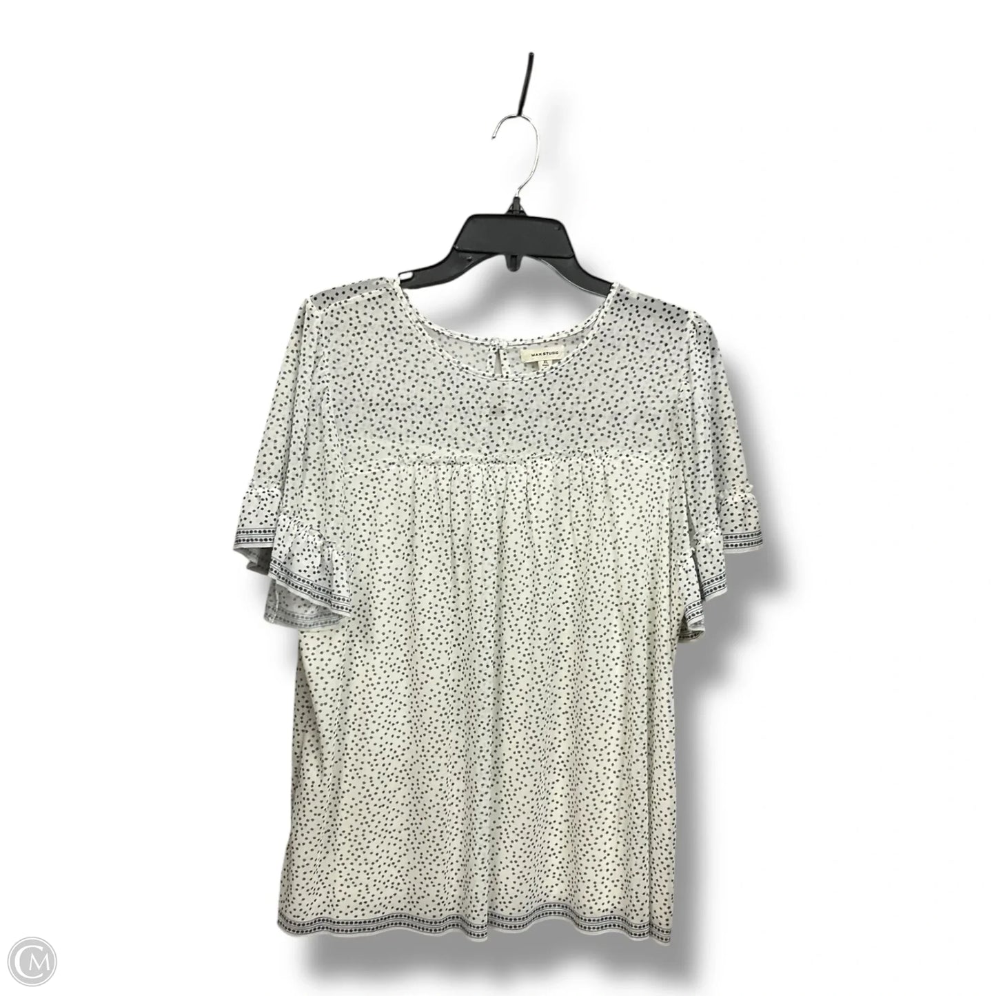 Top Short Sleeve By Max Studio In Polkadot Pattern, Size: Xl