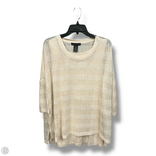 Top Short Sleeve By Grace Elements In Beige, Size: L