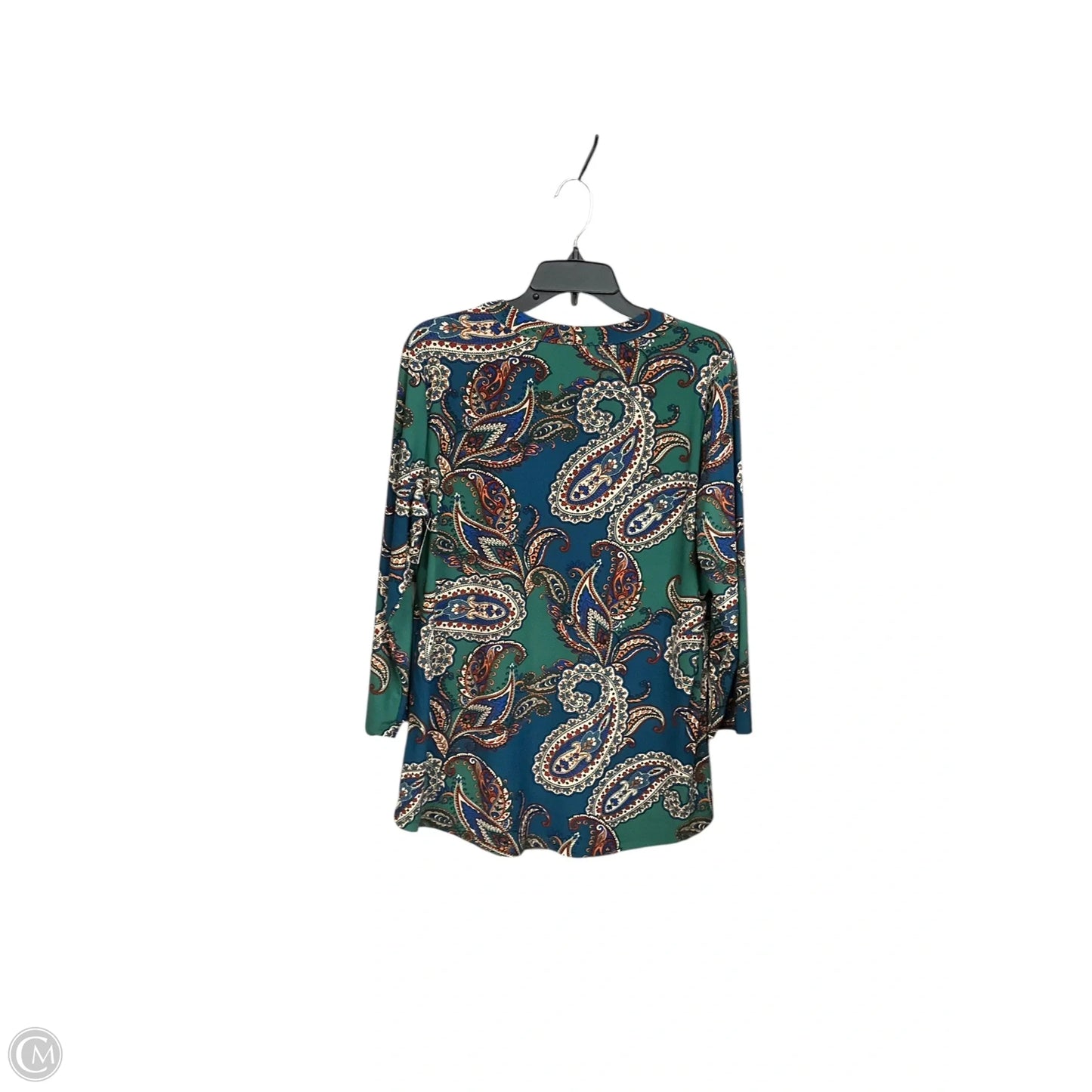 Top 3/4 Sleeve By Jones New York In Paisley Print, Size: L