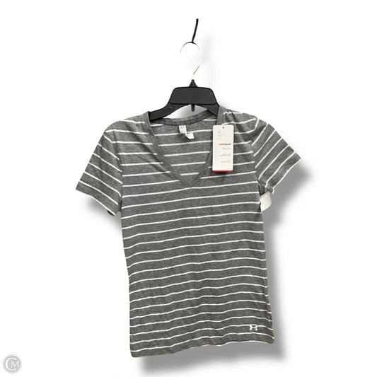 Athletic Top Short Sleeve By Under Armour In Striped Pattern, Size: S