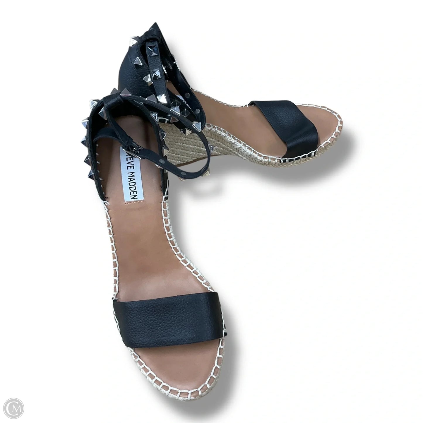 Sandals Heels Wedge By Steve Madden In Black, Size: 9