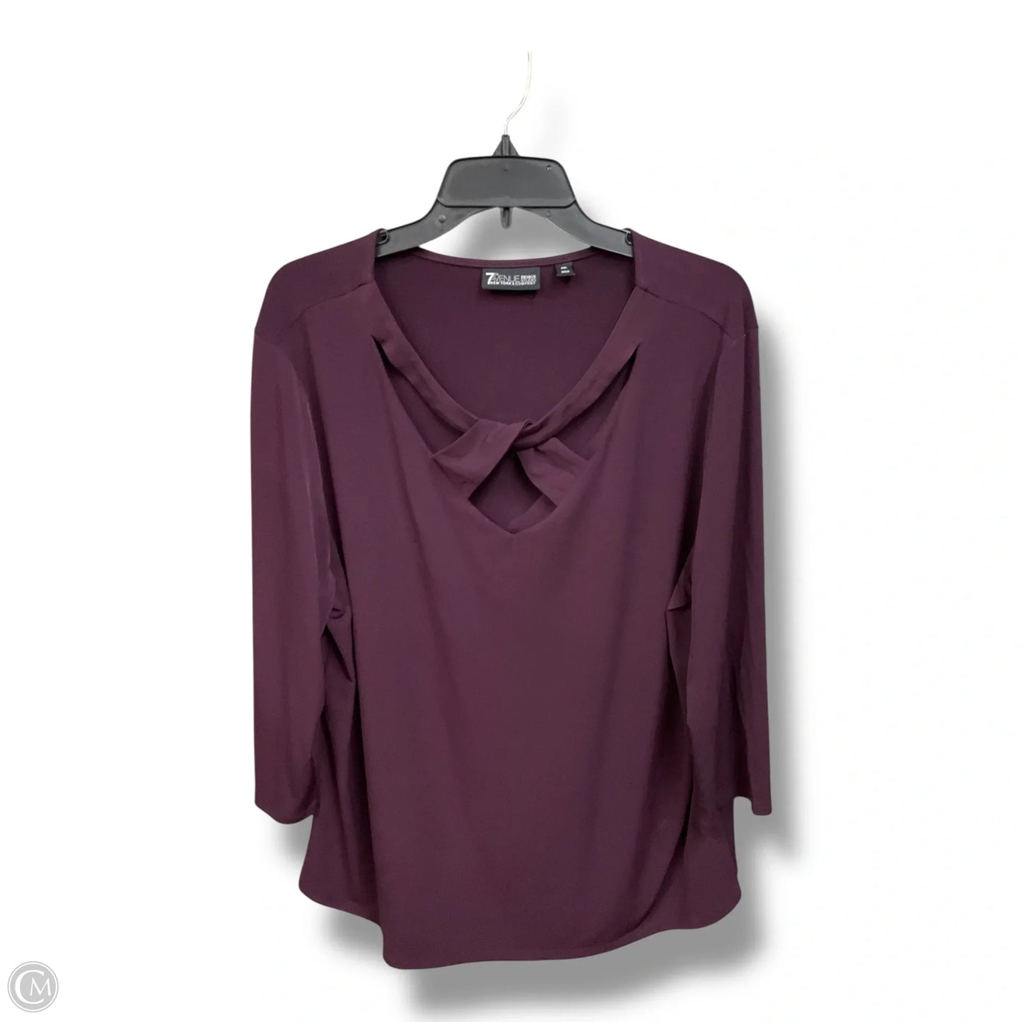 Top 3/4 Sleeve By New York And Co In Purple, Size: Xxl