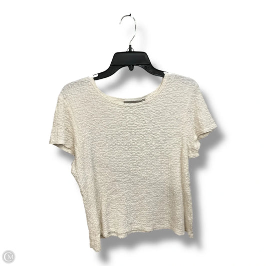 Top Short Sleeve By Croft And Barrow In Cream, Size: L