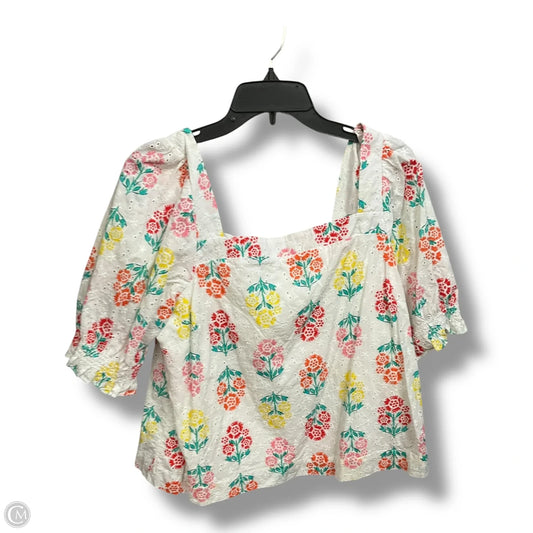 Top Short Sleeve By Draper James In Floral Print, Size: Xl