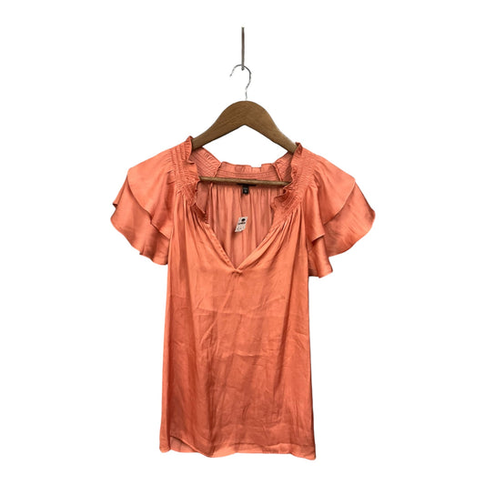 Top Short Sleeve By Express In Peach, Size: M