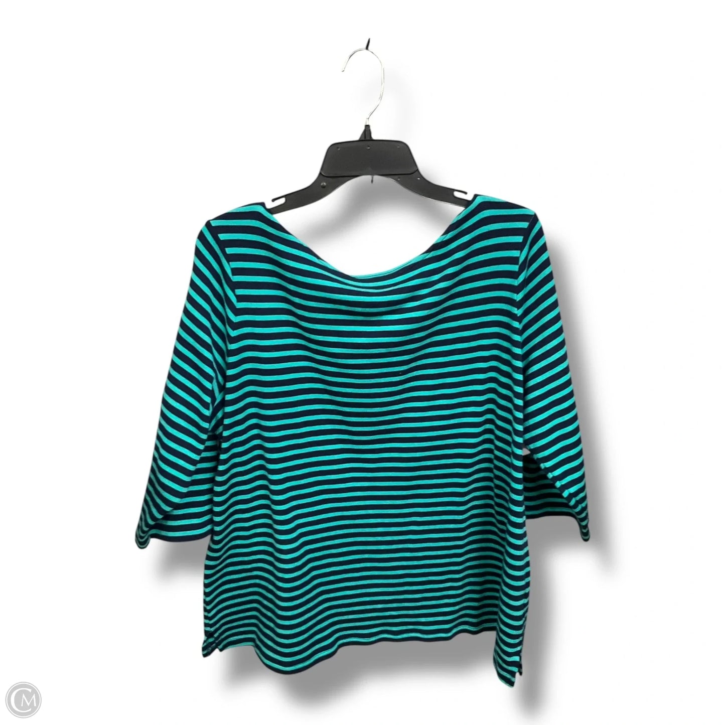 Top 3/4 Sleeve By Isaac Mizrahi Live Qvc In Striped Pattern, Size: 2x