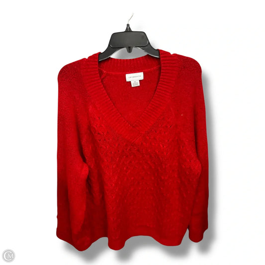 Sweater By Liz Claiborne In Red, Size: Xxl