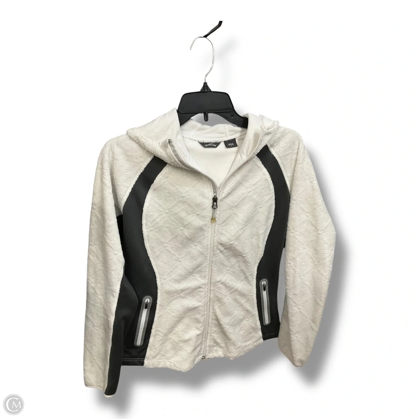 Athletic Jacket By Eddie Bauer In Green & White, Size: S