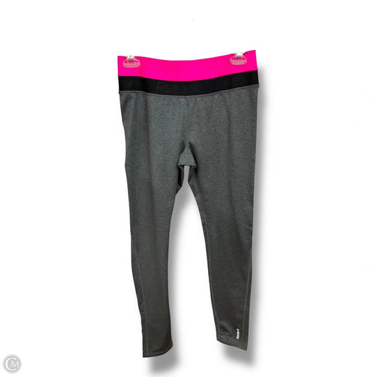 Athletic Leggings By Reebok In Grey & Pink, Size: S