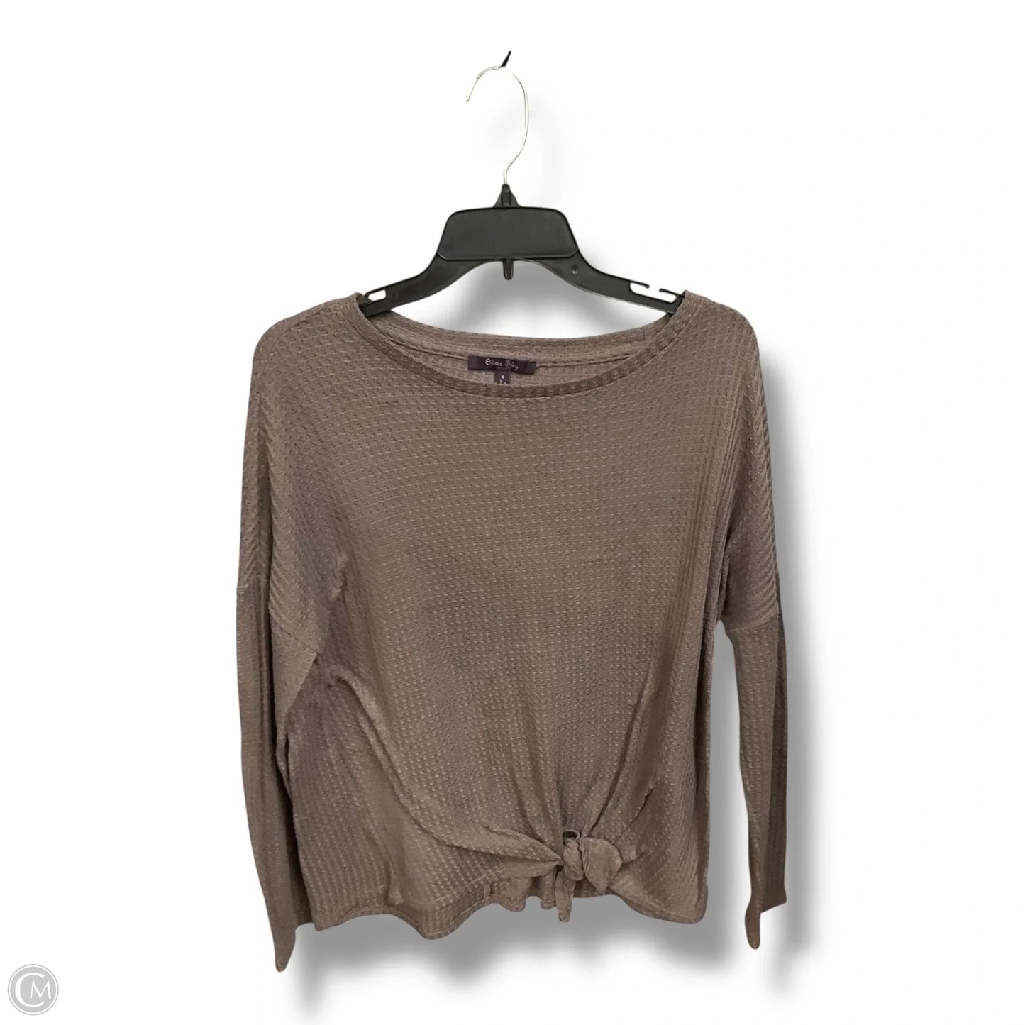 Top Long Sleeve Basic By Olivia Sky In Taupe, Size: S