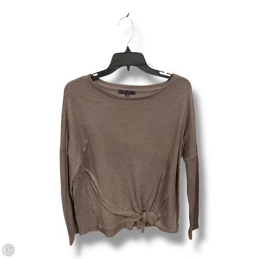 Top Long Sleeve Basic By Olivia Sky In Taupe, Size: S