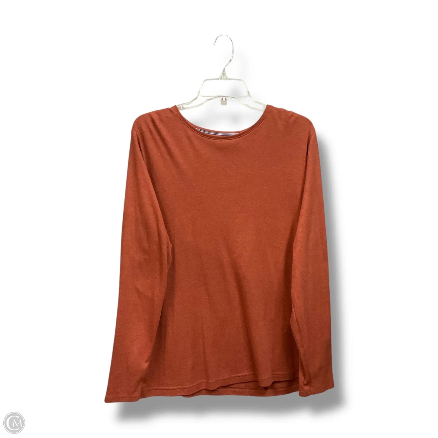 Top Long Sleeve Basic By Croft And Barrow In Orange, Size: 1x