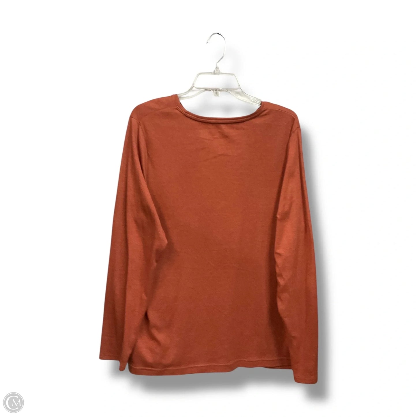 Top Long Sleeve Basic By Croft And Barrow In Orange, Size: 1x