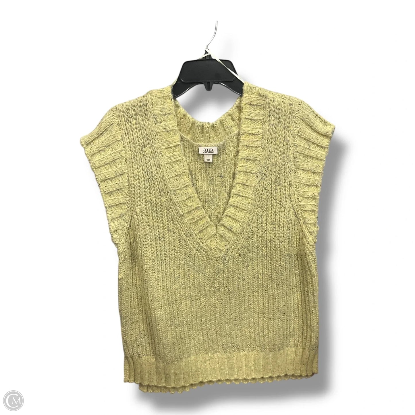 Vest Sweater By Ana In Yellow, Size: L