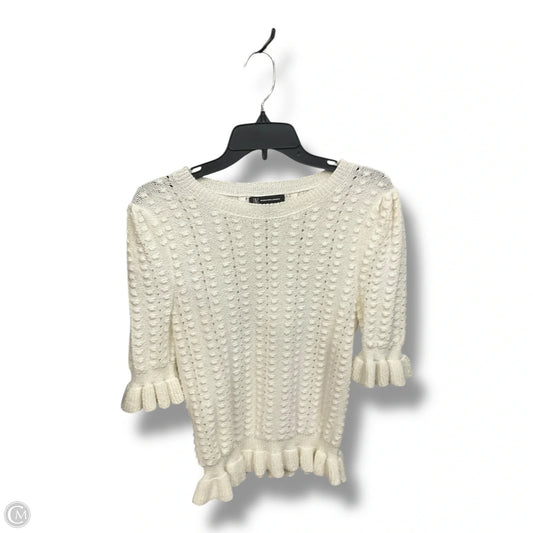 Sweater Short Sleeve By Inc In Cream, Size: L
