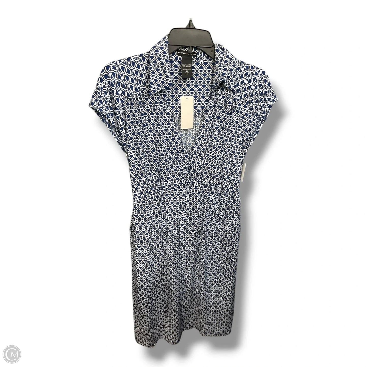 Dress Casual Short By New York And Co In Blue & White, Size: M