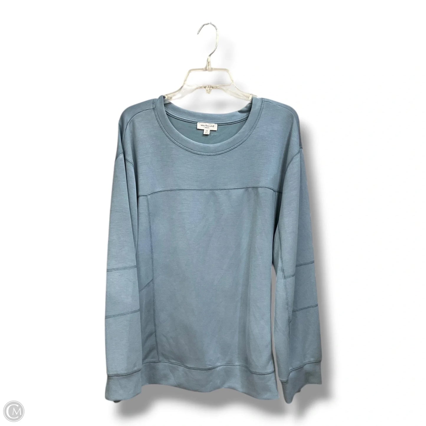 Athletic Top Long Sleeve Crewneck By West Bound In Blue, Size: 2x