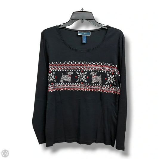 Top Long Sleeve By Karen Scott In Black, Size: M