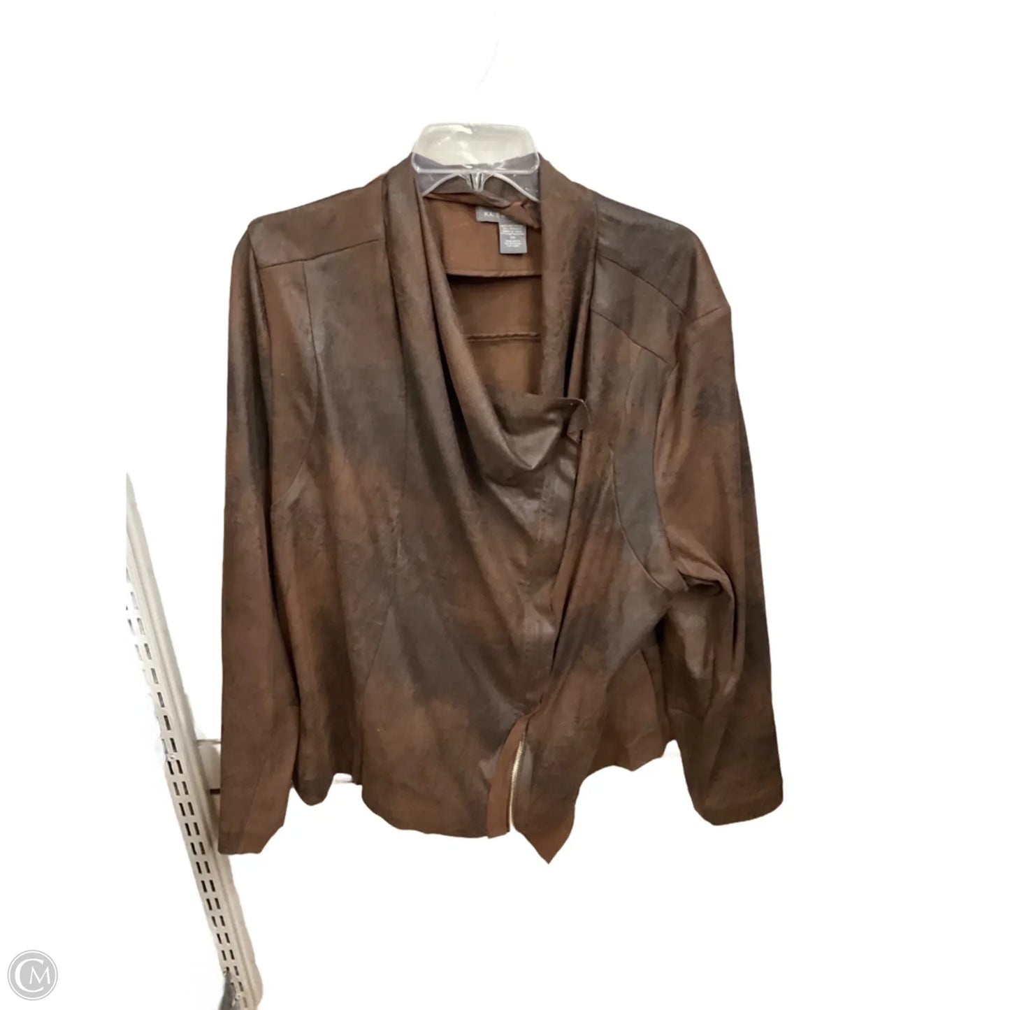 Jacket Moto By Kate & Mallory In Brown, Size: 3x