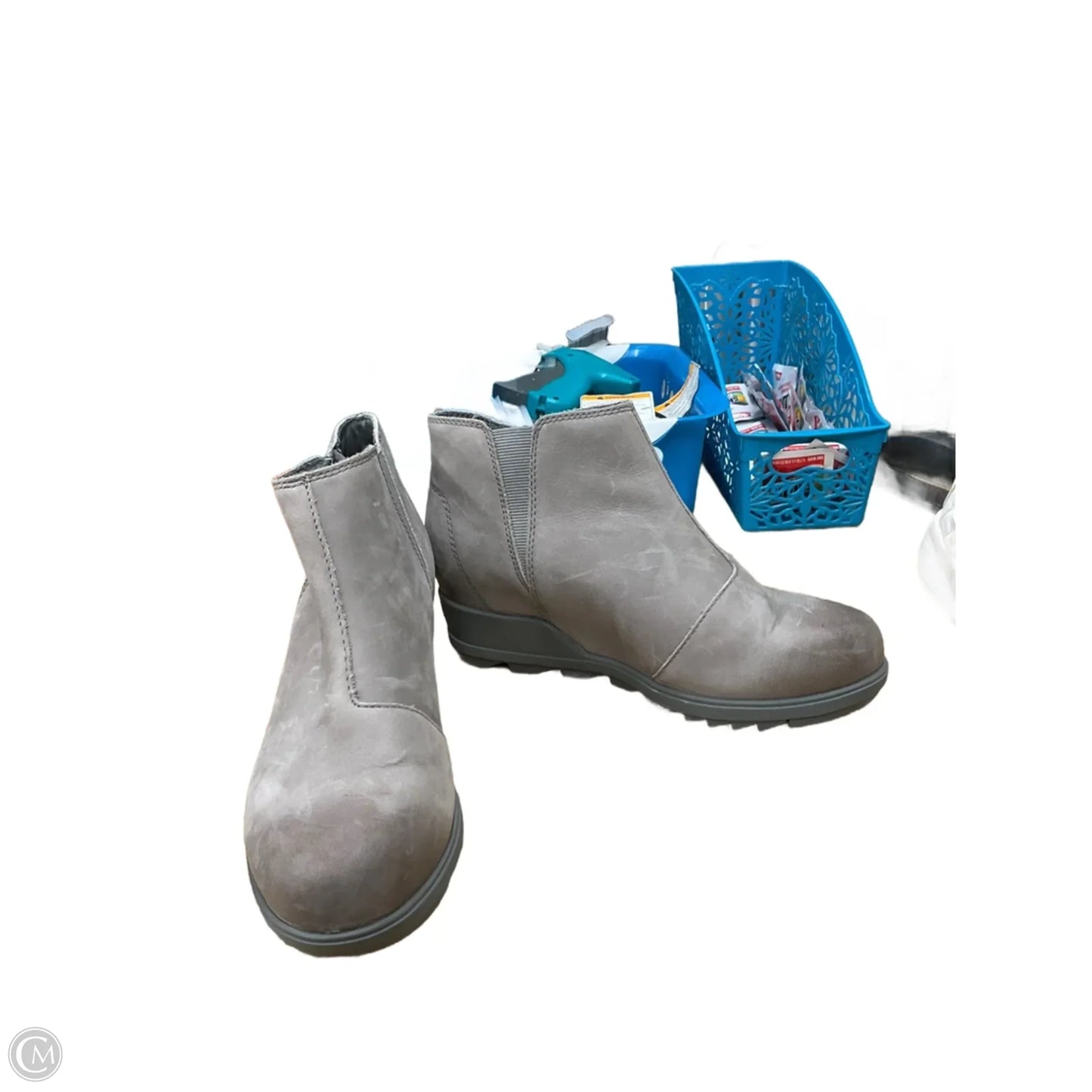 Boots Ankle Heels By Sorel In Grey, Size: 8