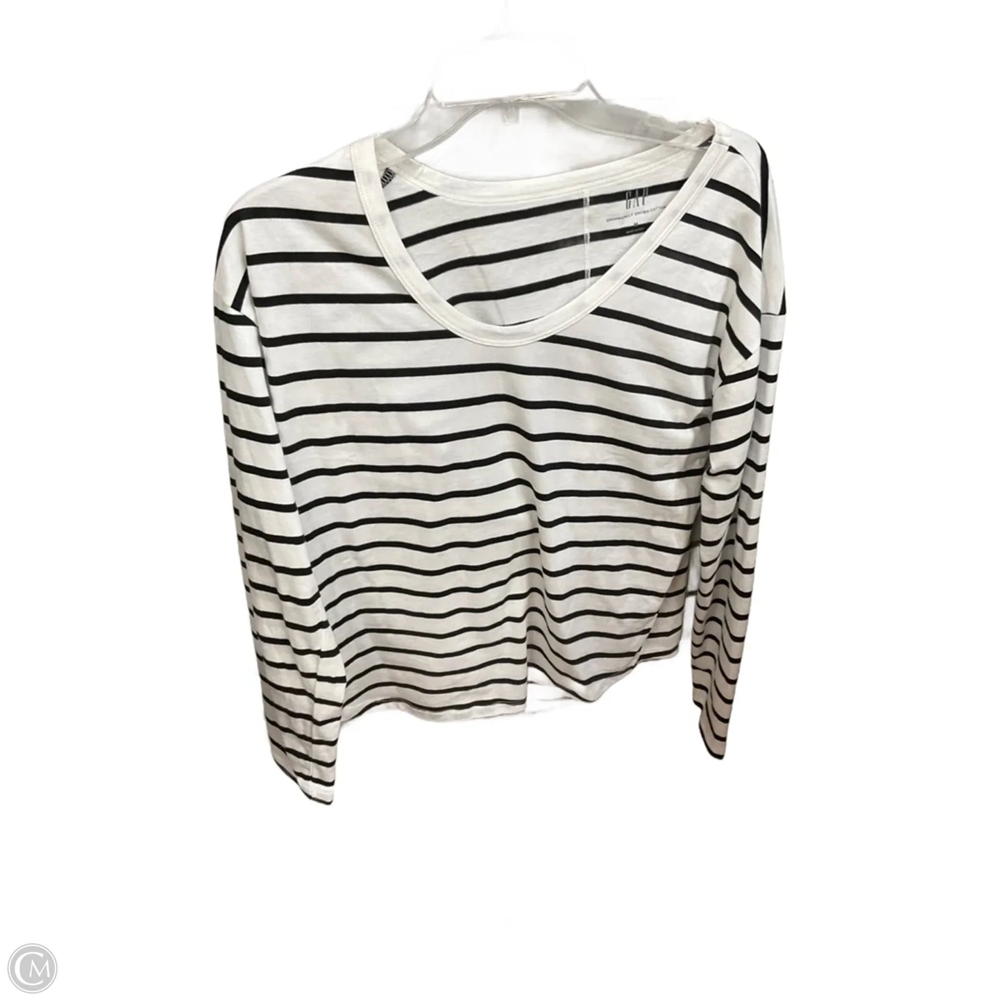 Top Long Sleeve Basic By Gap In Striped Pattern, Size: M