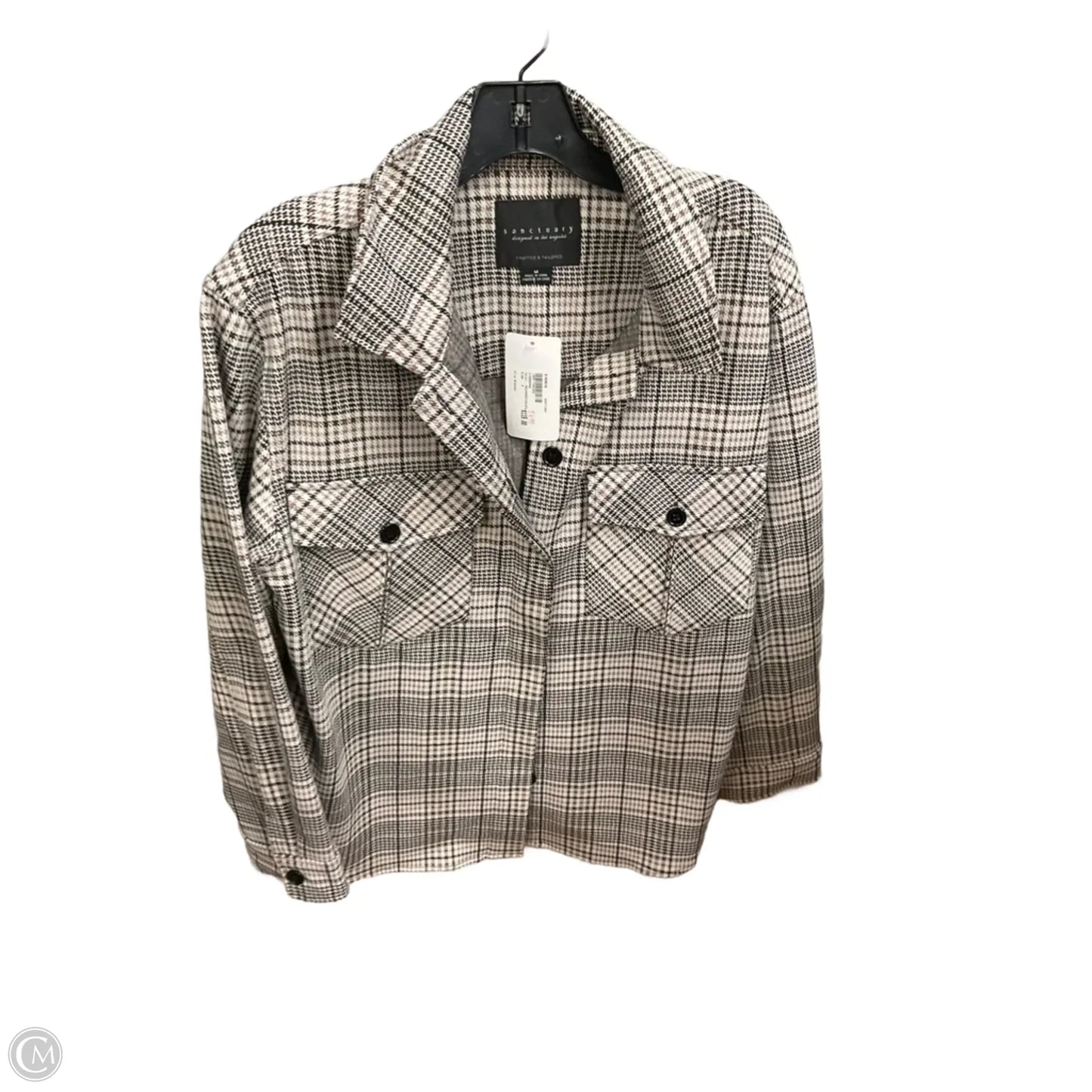 Jacket Shirt By Sanctuary In Plaid Pattern, Size: M