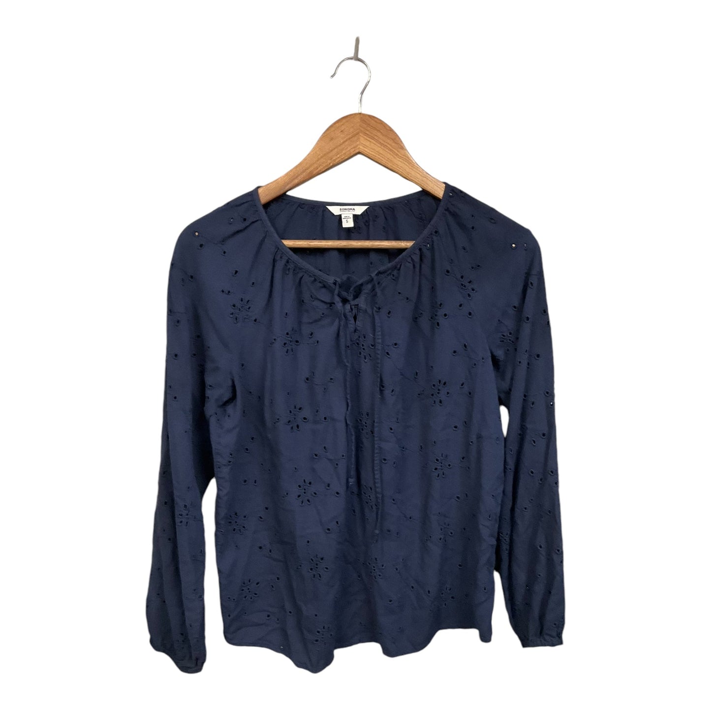 Top Long Sleeve By Sonoma In Navy, Size: S