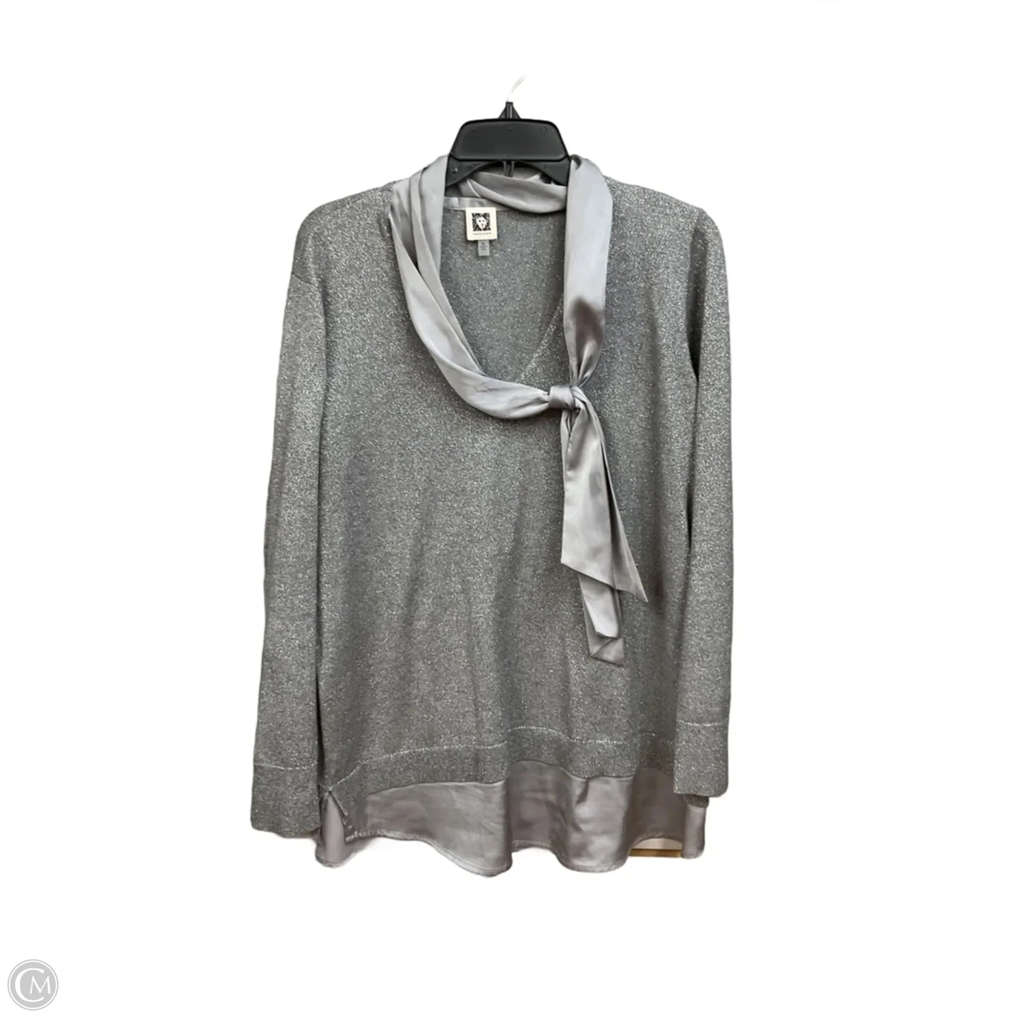 Top Long Sleeve By Anne Klein In Silver, Size: Xl