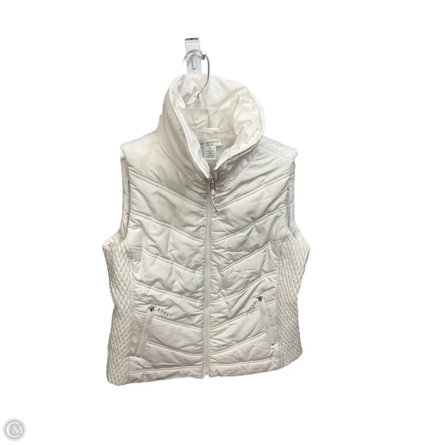 Vest Puffer & Quilted By Liz Claiborne In White, Size: Mp