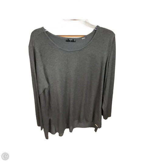 Tunic Long Sleeve By Tahari In Grey, Size: 2x
