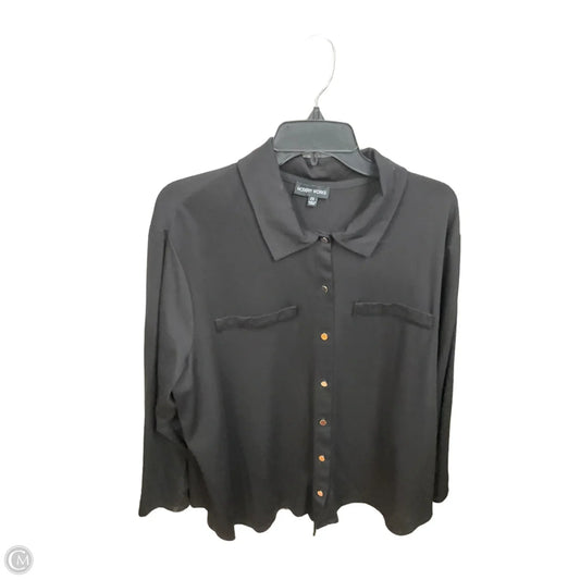 Blouse Long Sleeve By Modern Works In Black, Size: 2x