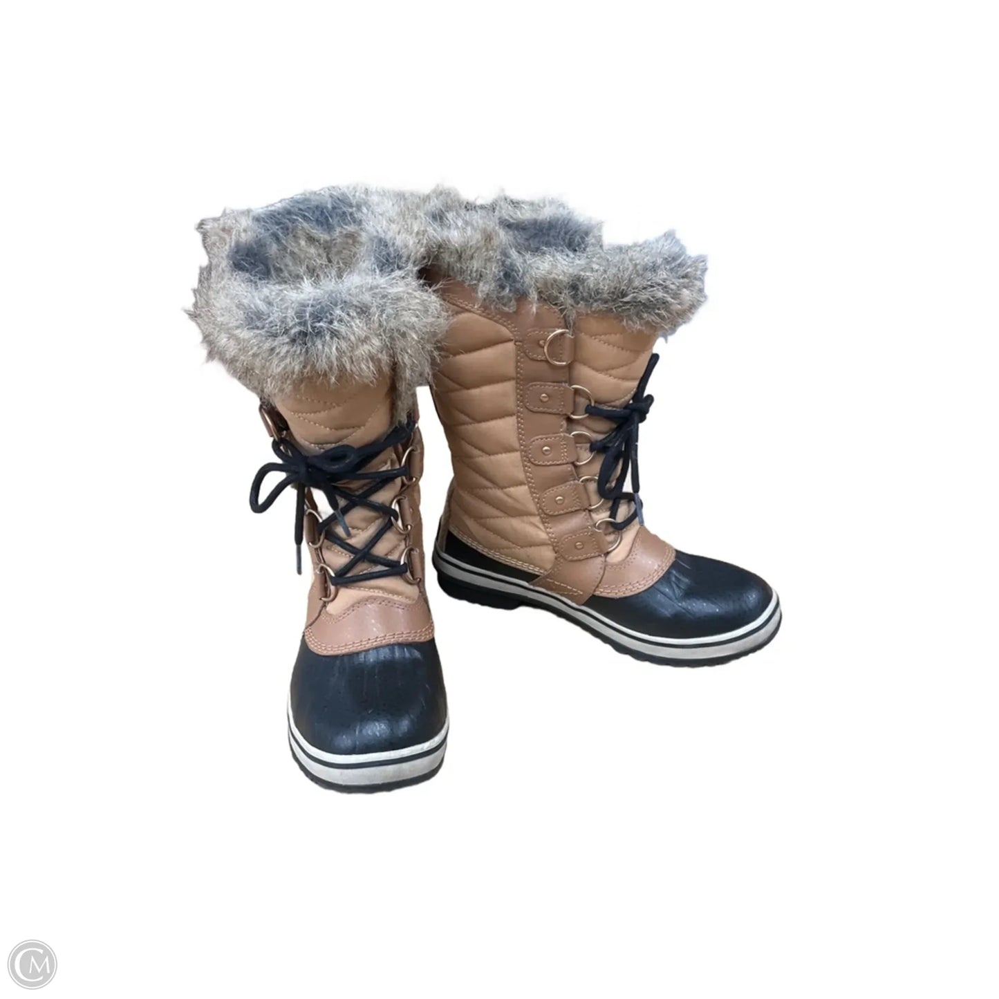 Boots Snow By Sorel In Black & Tan, Size: 7