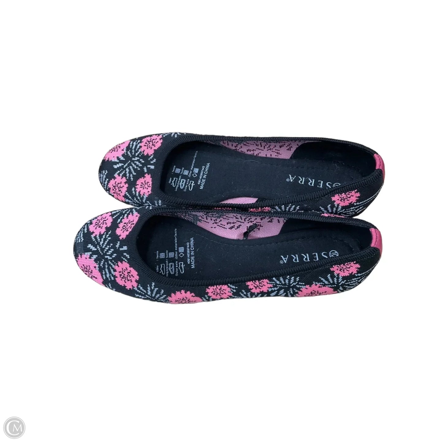 Shoes Flats By Serra In Black & Pink, Size: 10
