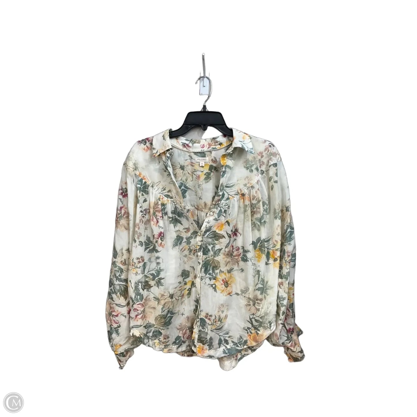 Blouse Long Sleeve By Pilcro In Floral Print, Size: Xs