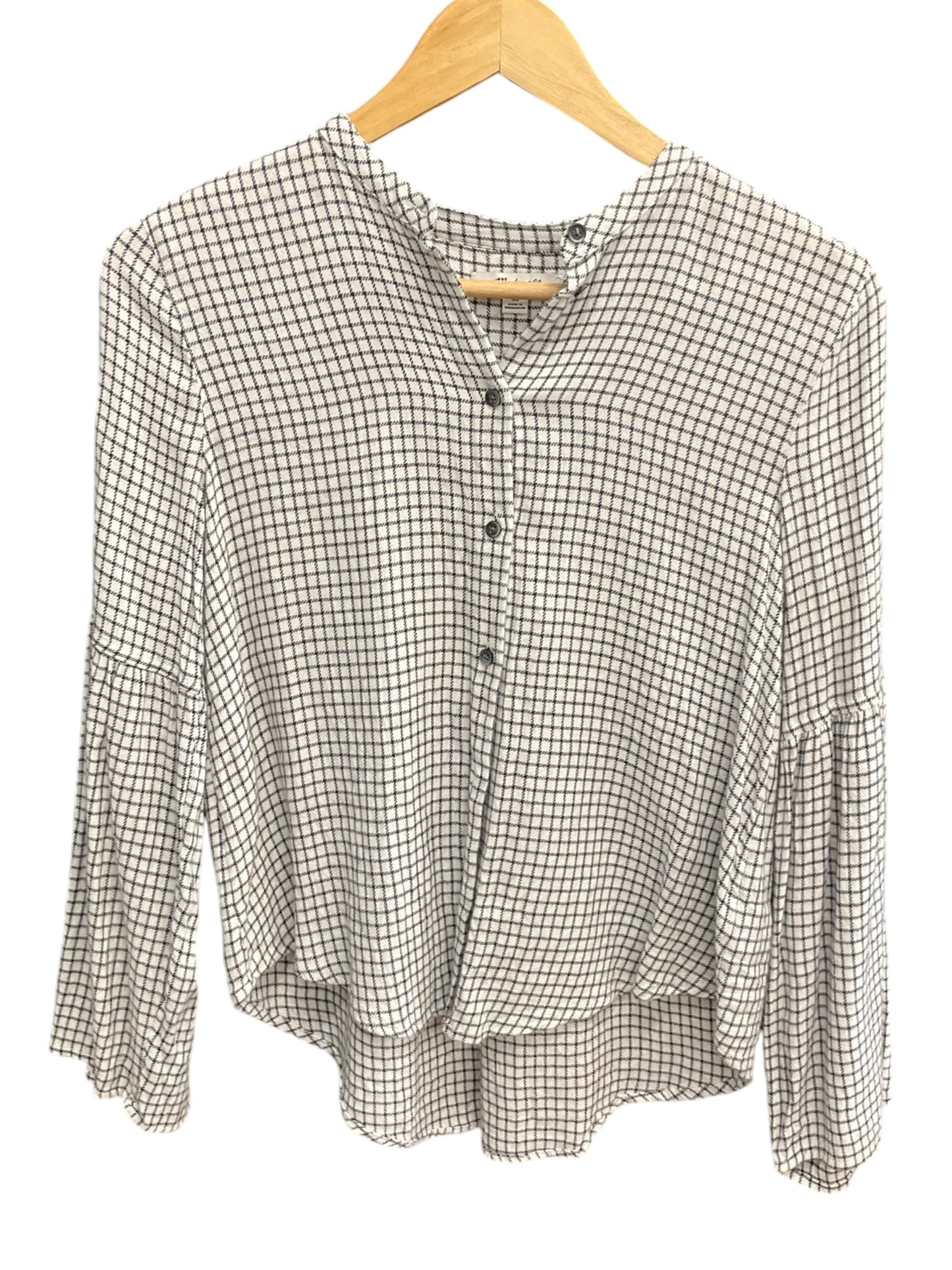 Top Long Sleeve By Madewell In Squares, Size: Xs