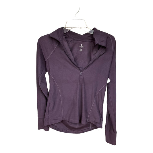 Purple Athletic Top Long Sleeve Collar Apana, Size S