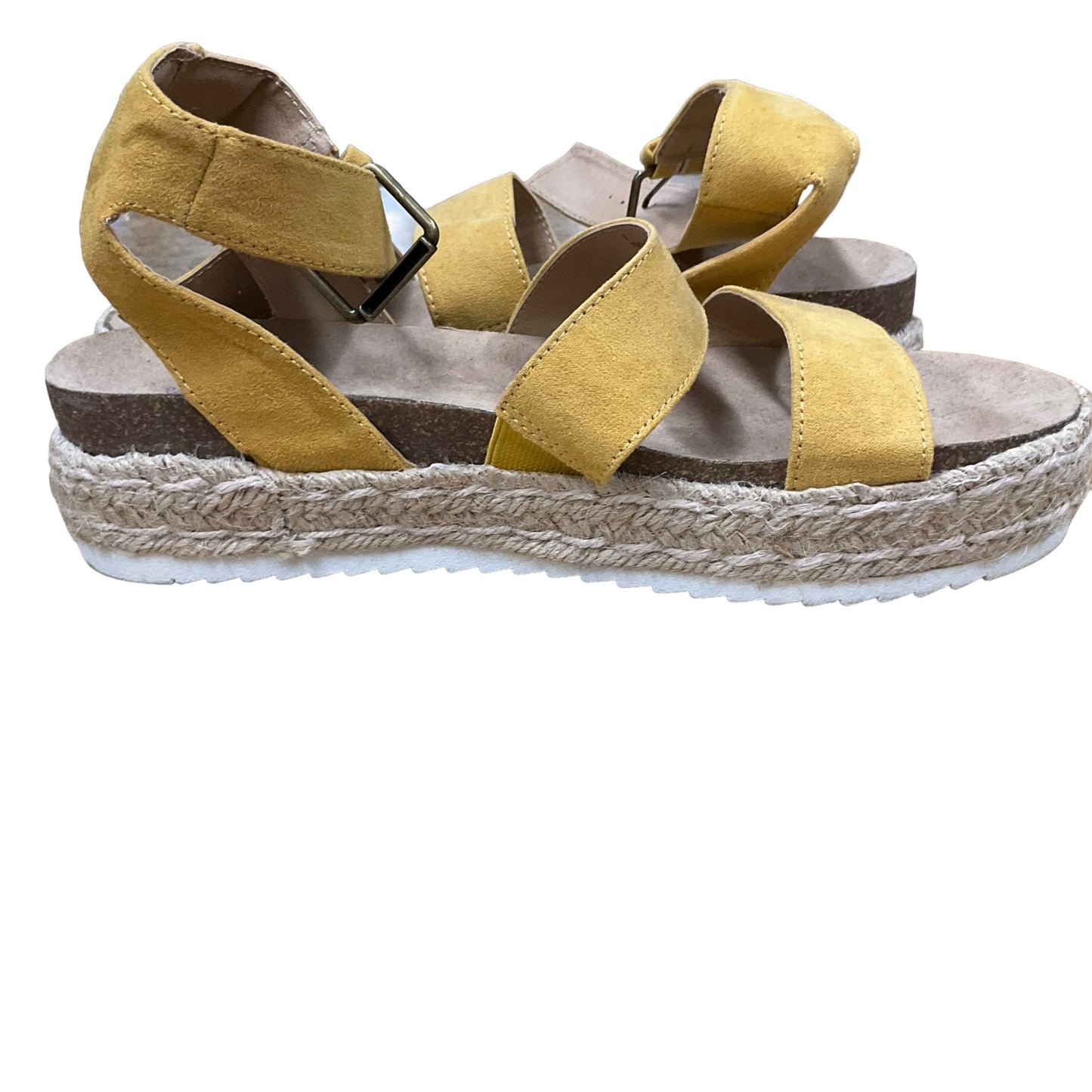 Yellow Sandals Heels Platform Universal Thread, Size 9