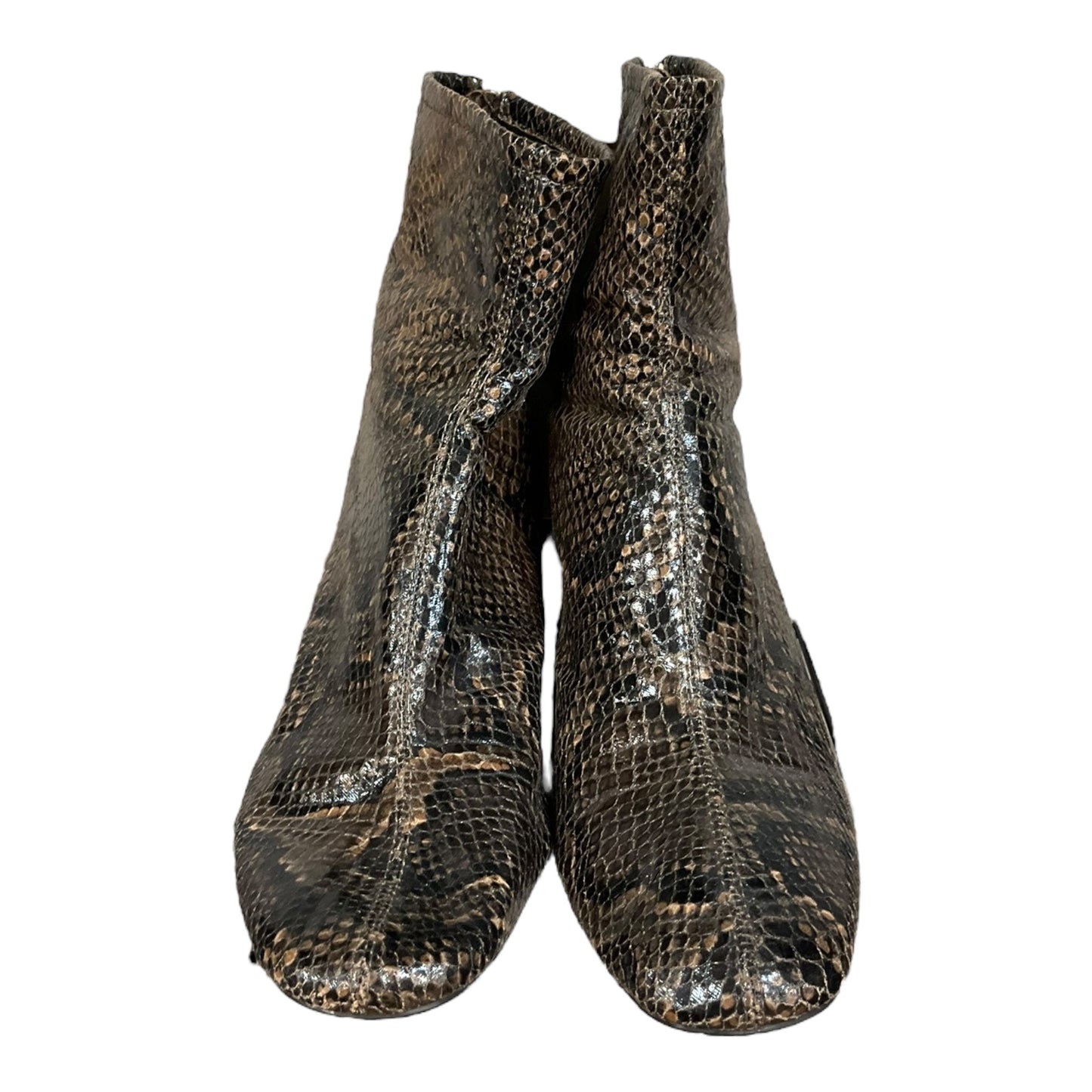 Snakeskin Print Boots Ankle Heels Zara, Size 8.5