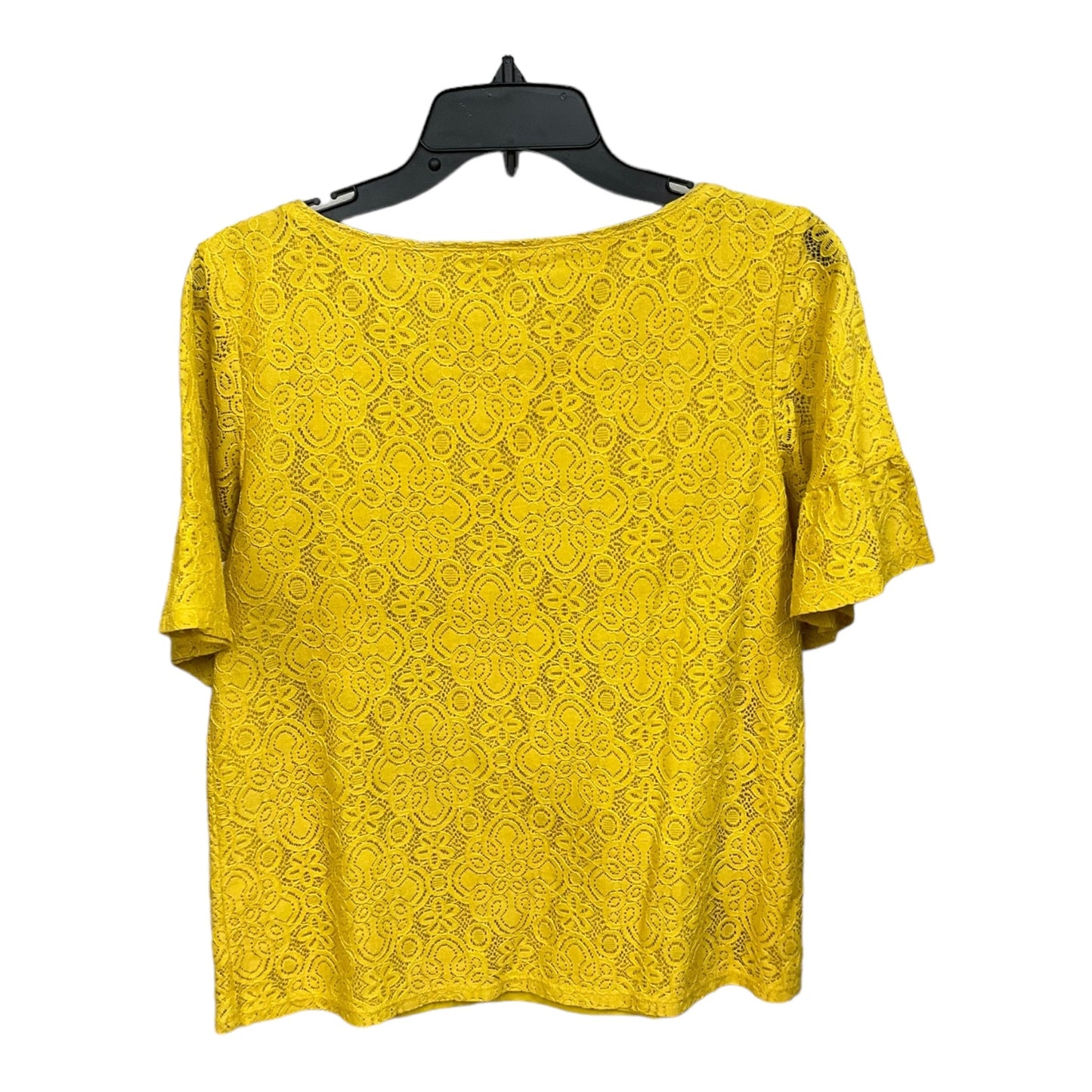 Yellow Top Short Sleeve Loft, Size S